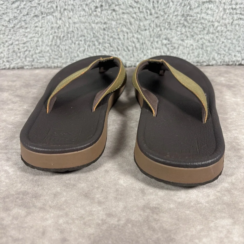 Reef Mens Flip Flops Olive Green Brown Thong Sandals Size 7 L-18 EPC